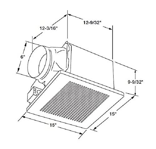 Panasonic FV-30VQ3 motor and blower wheel optimize quiet performance at low RPM.