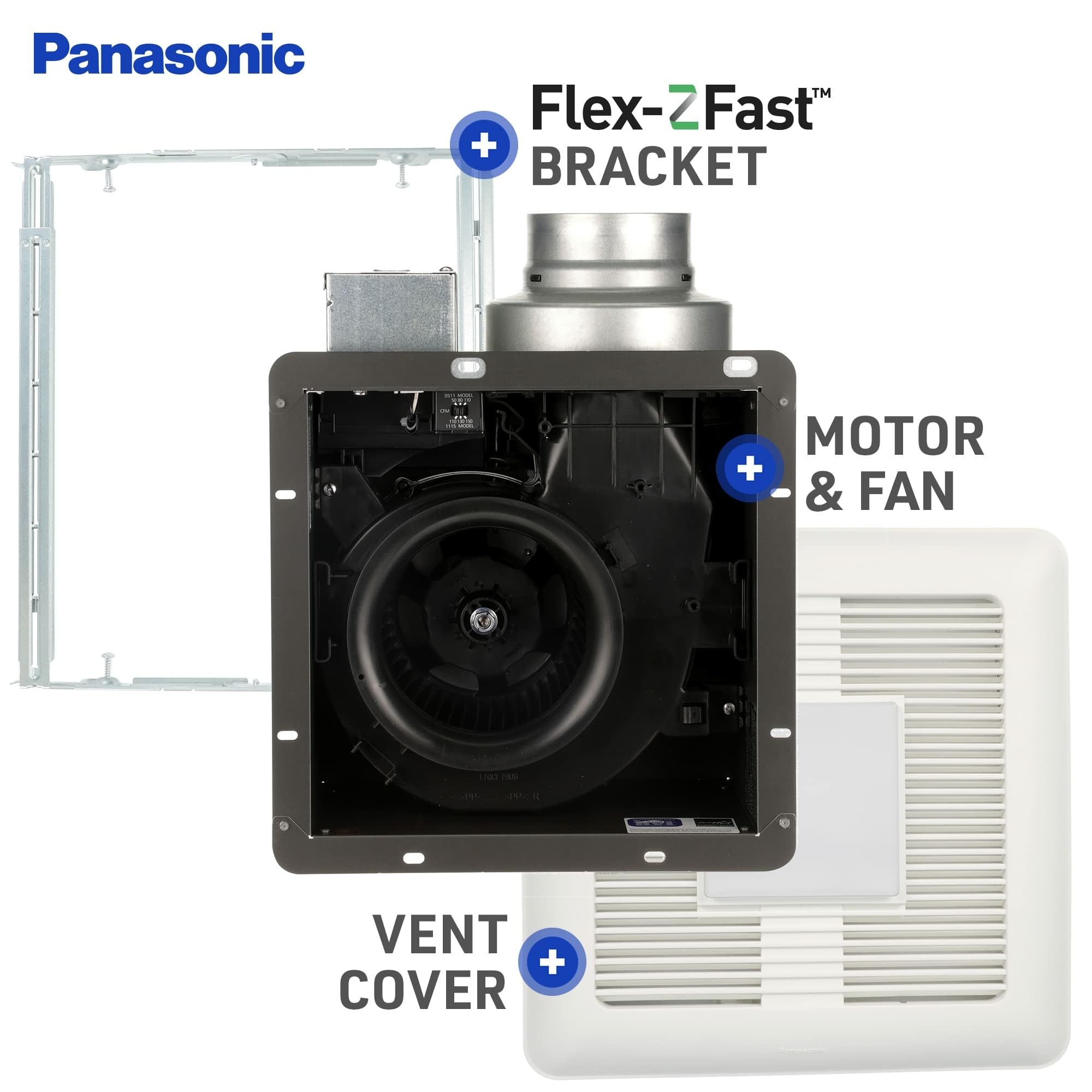 Panasonic WhisperCeiling 3000K dimmable LED panel delivers warm, energy-efficient brightness.