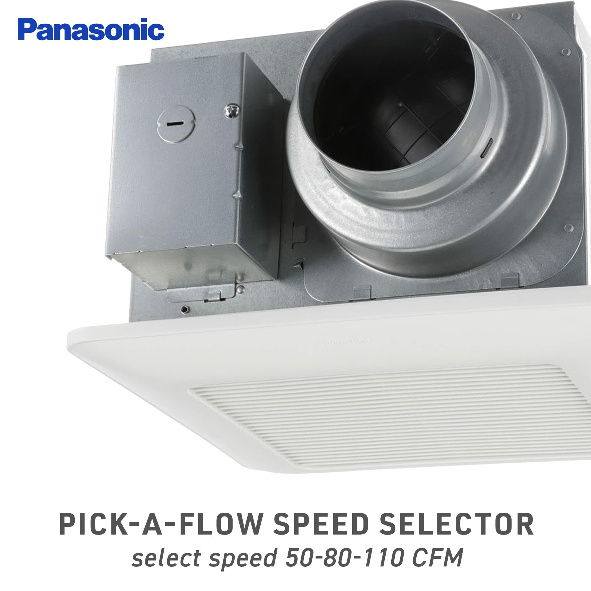 Panasonic WhisperCeiling control panel offers adjustable airflow options.
