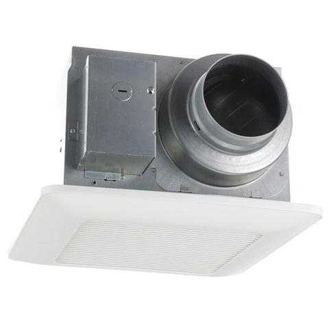 Panasonic WhisperCeiling front view shows compact, quiet bathroom ventilation.