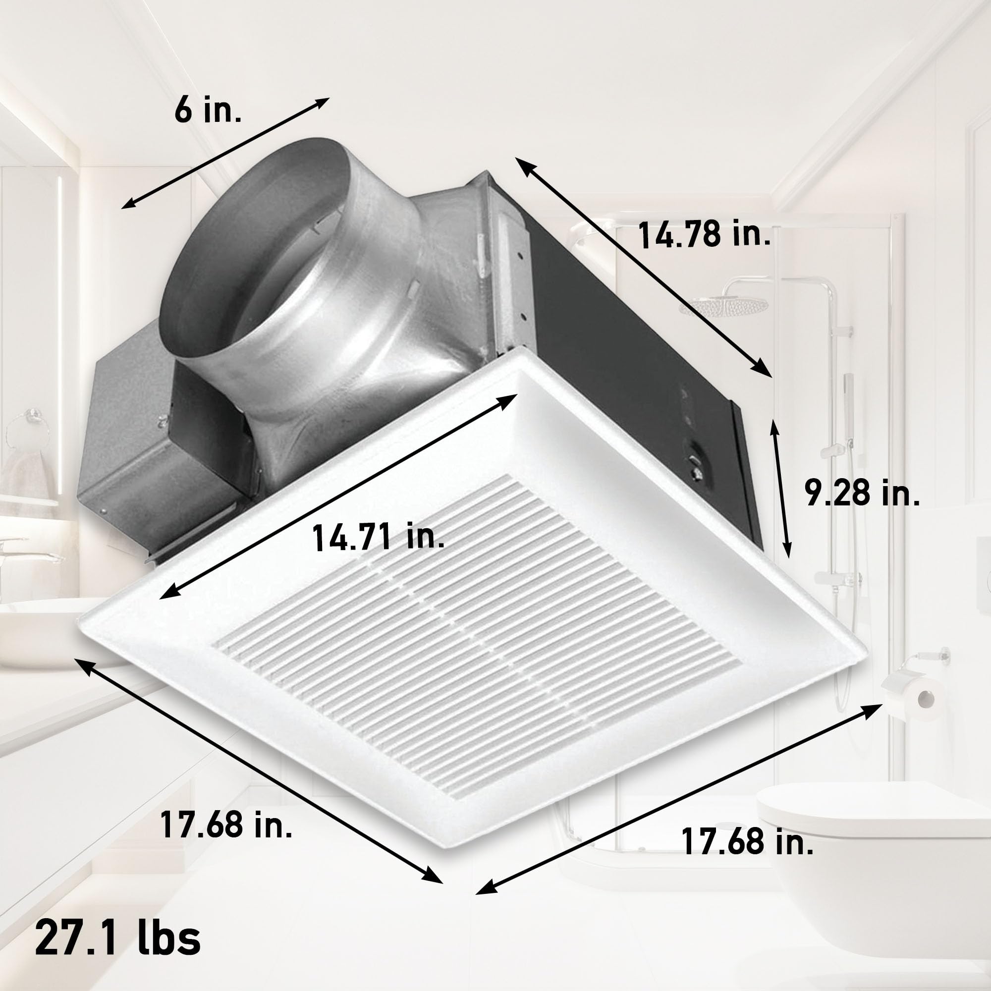 Panasonic WhisperCeiling FV-40VQ4 motor with long-lasting lubrication and efficiency