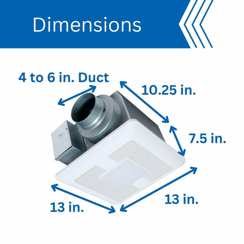 Panasonic WhisperCeiling Pick-A-Flow lets you adjust airflow for different bathroom needs.