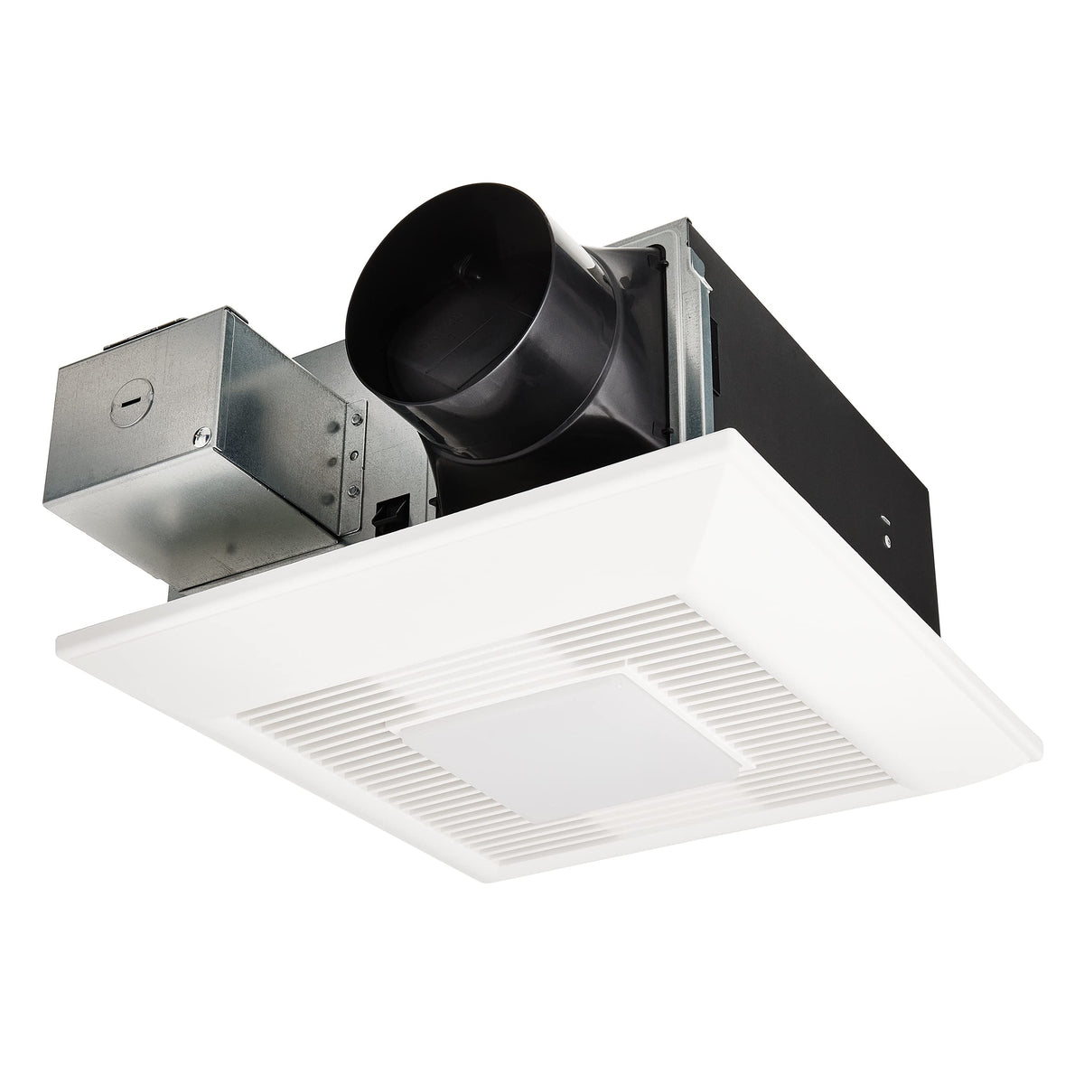 Panasonic WhisperFit ceiling exhaust fan front view showing compact design and airflow