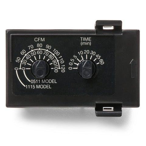 Panasonic WhisperGreen Select CFM settings interface for precise ventilation control.