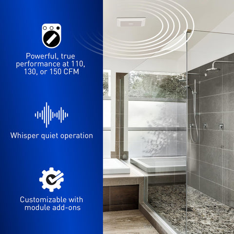 Panasonic WhisperGreen Select motion sensor option helps automate ventilation.