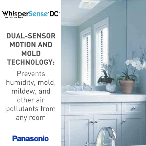 Panasonic Whispersense flex-z-fast-bracket simplifies installation in tight spaces.