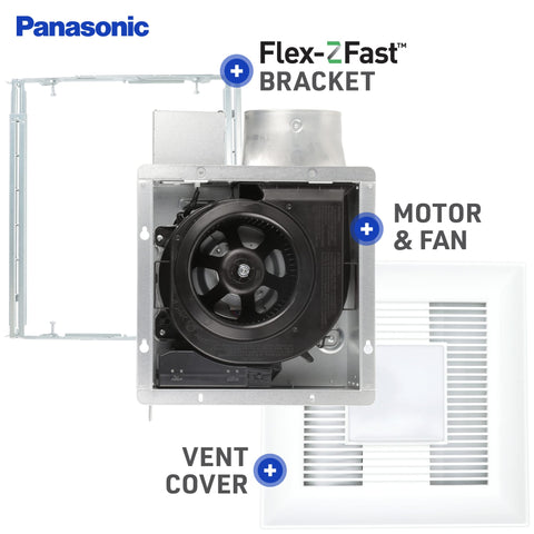 Panasonic WhisperValue FV-0510VSL1 4-inch oval duct connection for flexible installs.