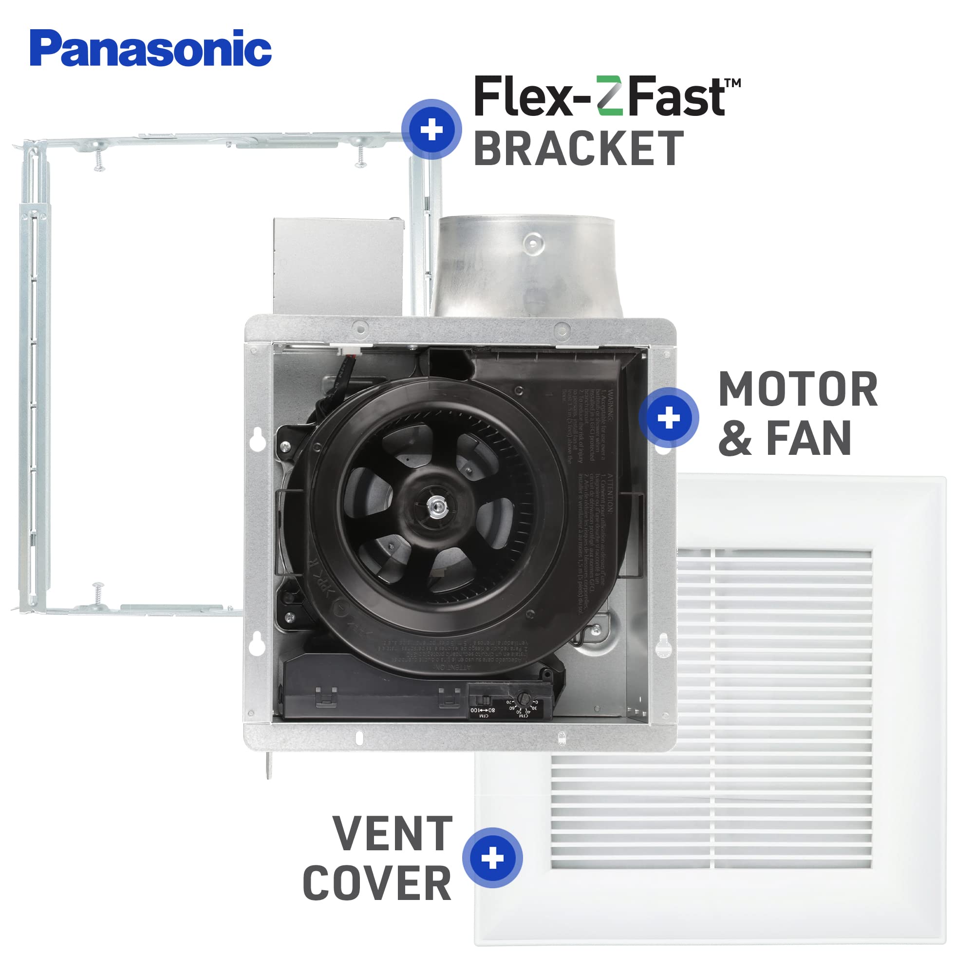 Panasonic WhisperValue FV-0810VSS1 L-shaped bracket illustrating sturdy support during install