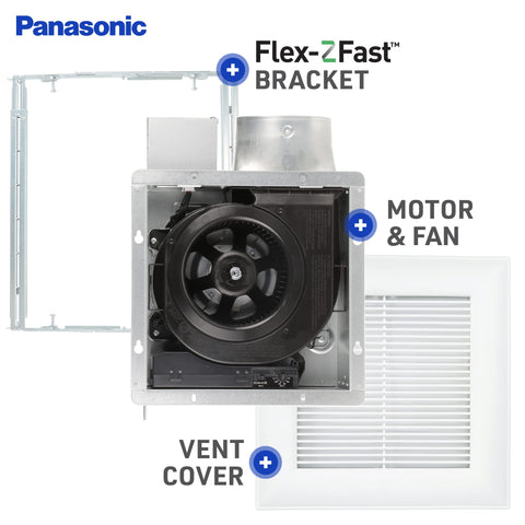 Panasonic WhisperValue FV-0810VSS1 L-shaped bracket illustrating sturdy support during install
