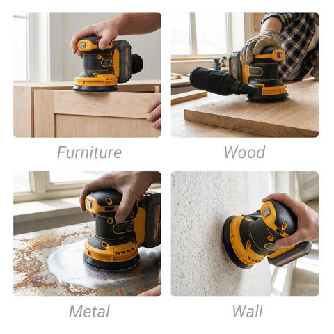 PANDAX lightweight, 2 lb sander with soft grip for comfortable use.
