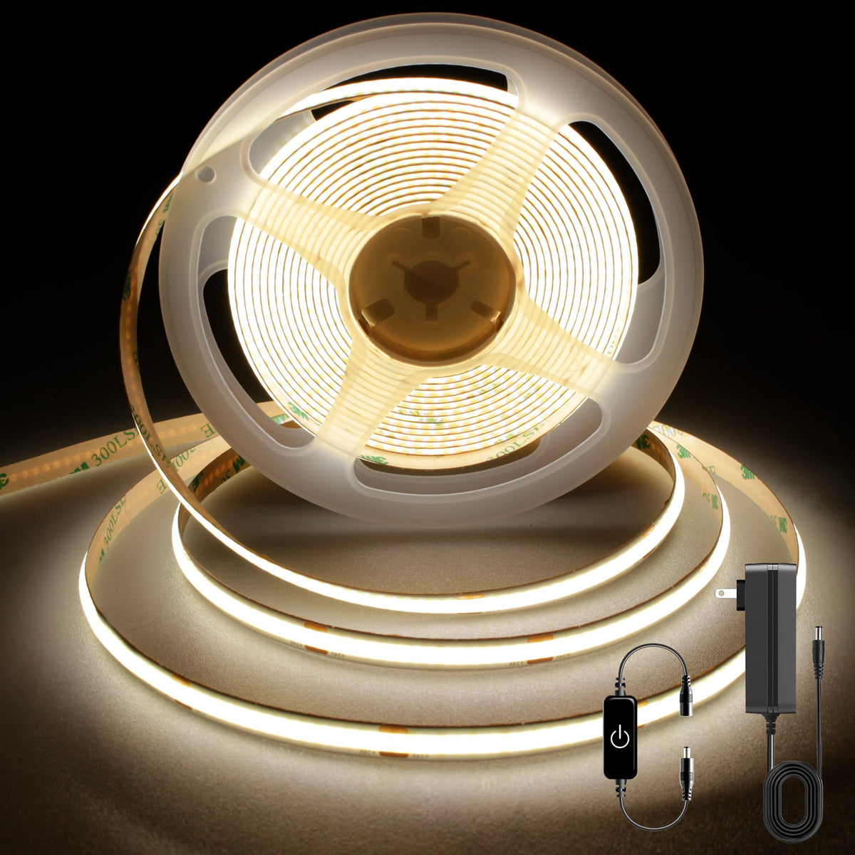 Pandery COB LED strip 9.84ft length delivers seamless illumination across a room.