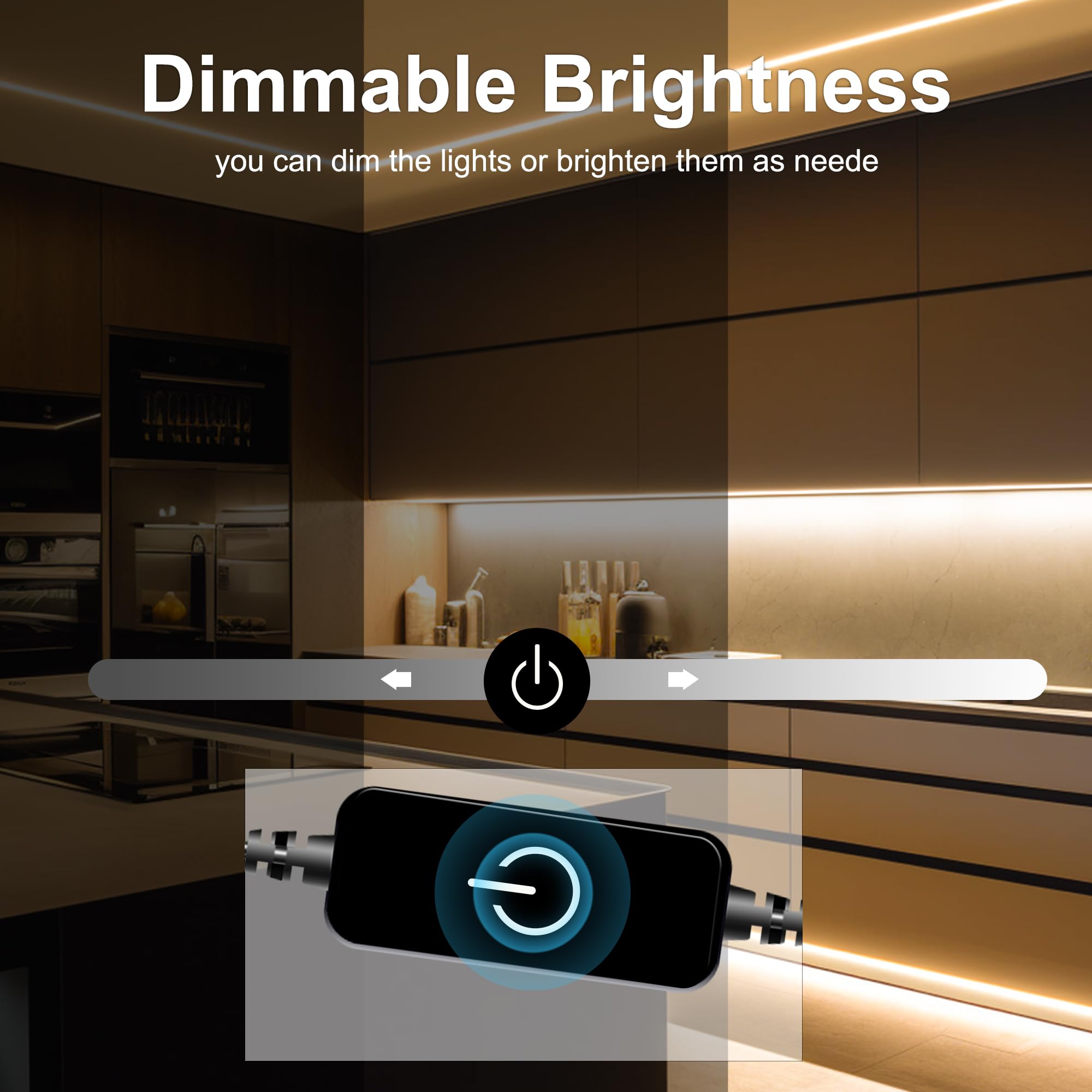 Pandery COB LED strip installs quickly thanks to strong back adhesive.