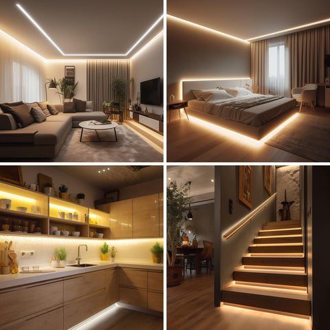 Pandery COB LED Strip used in a bedroom setup