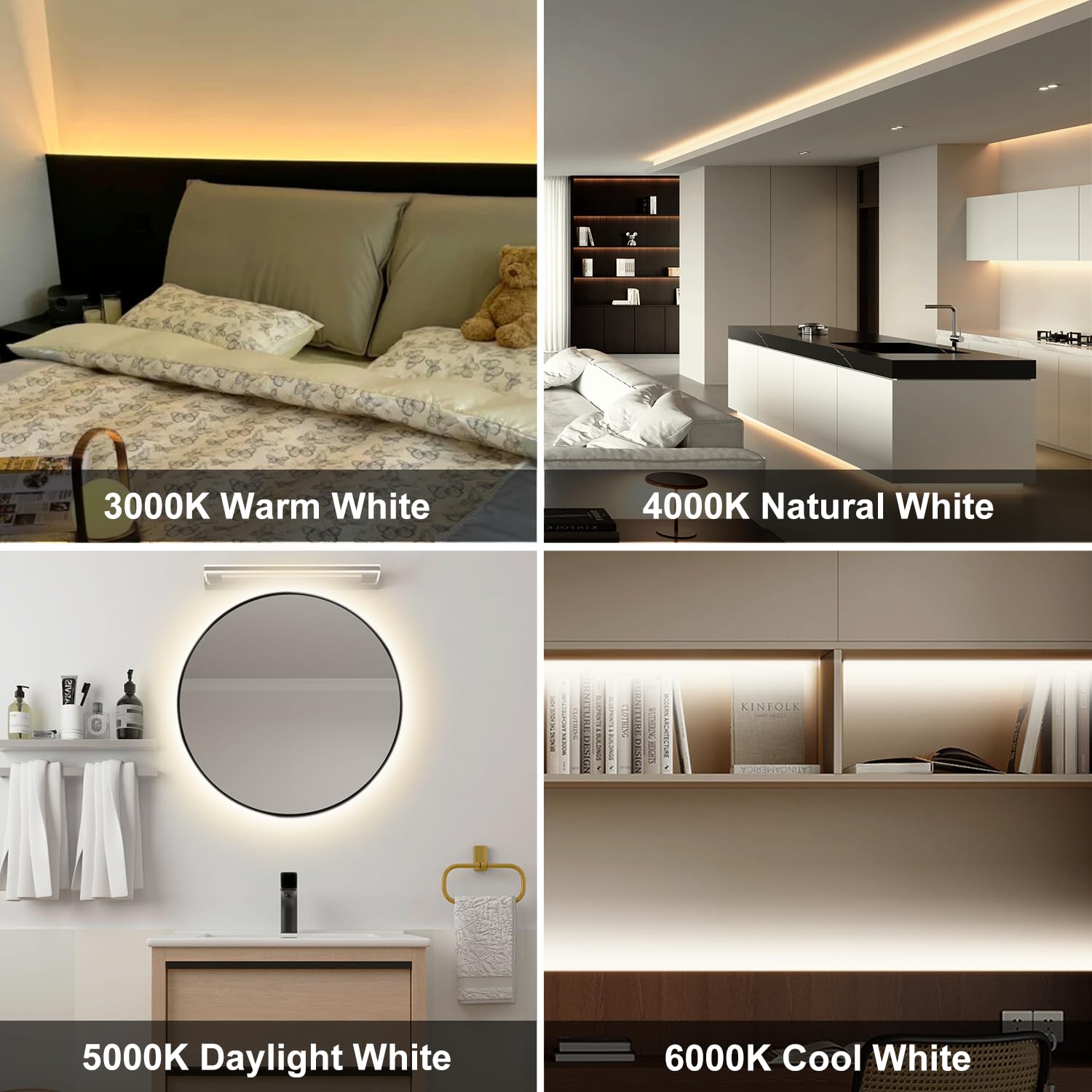 Pandery COB LED Strip Light, cuttable every 1.64 inches for DIY installs