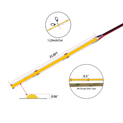 Pandery COB strip with remote control for easy brightness and scene changes