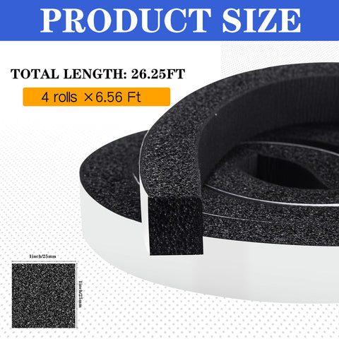 Pangda 1x1 inch foam tape flexible insulation around corners and edges.