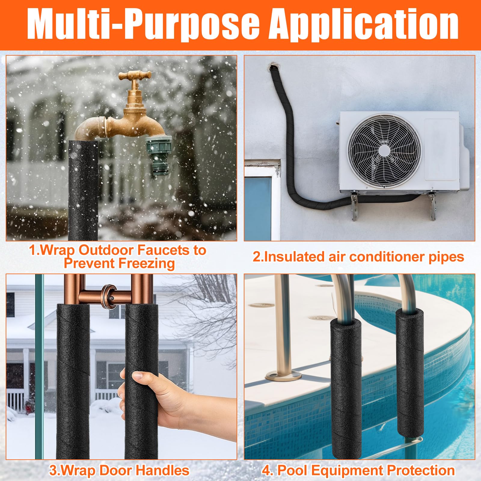 Pangda black insulation on pool or HVAC lines improves resilience