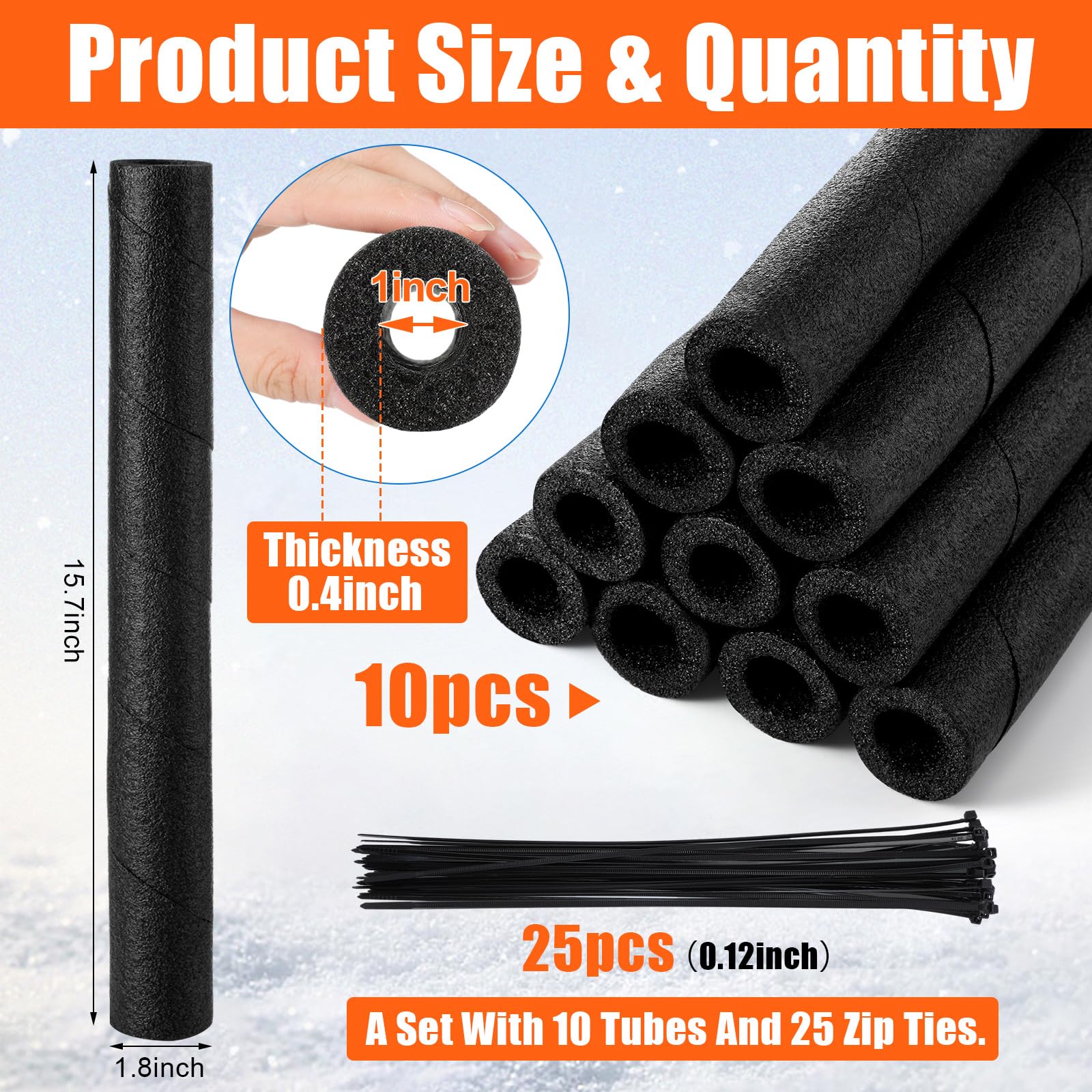 Pangda pearl cotton wrap in black protecting outdoor pipes with style