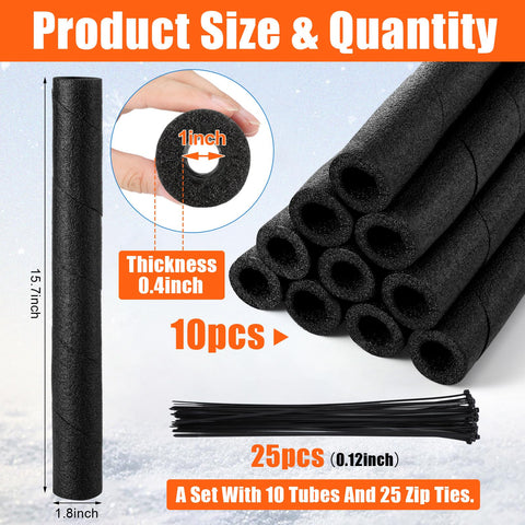 Pangda pearl cotton wrap in black protecting outdoor pipes with style
