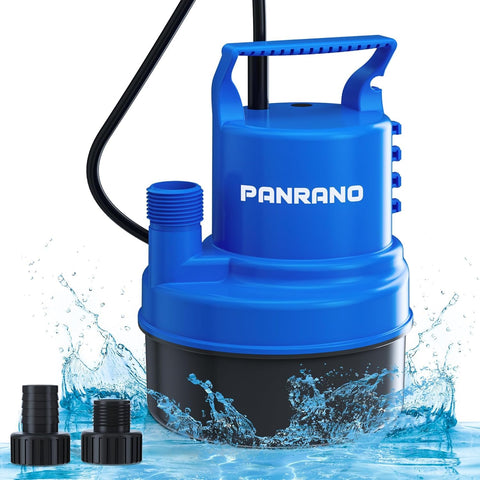 PANRANO submersible pump front view showing compact design for easy handling.