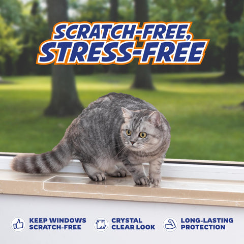 Panther Armor clear window sill protector shown on a wide ledge.
