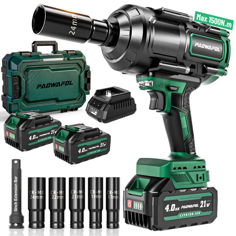 PAOWAFOL 1500N.m brushless impact wrench ready for heavy-duty bolt work