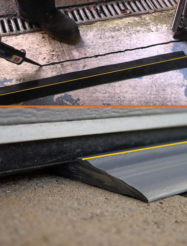 Papillon universal garage door bottom seal sill protection during daily vehicle traffic.