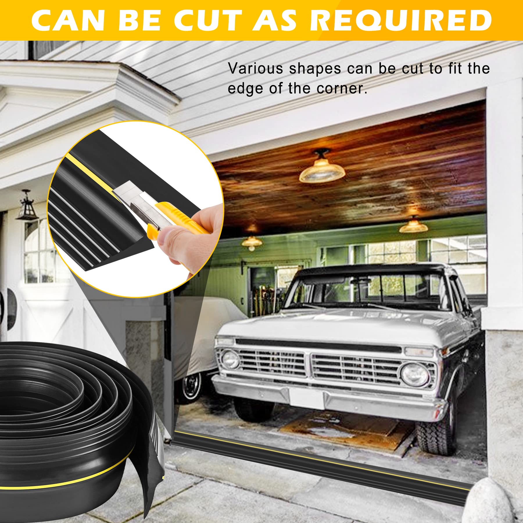 Papillon weatherproof strip helps keep a drier, quieter garage entrance.