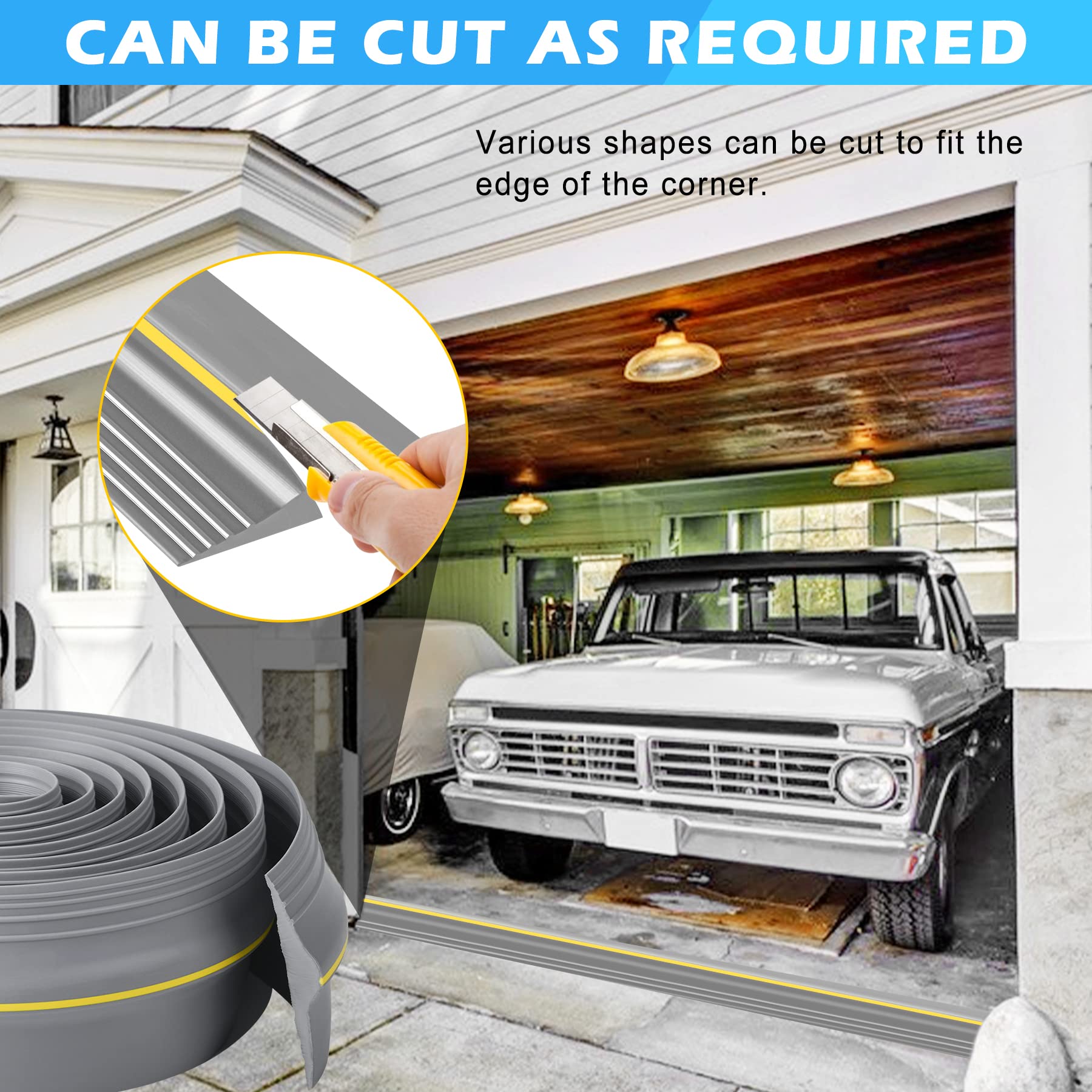 Papillon weatherproof seal reduces drafts and wind-driven rain in the garage.