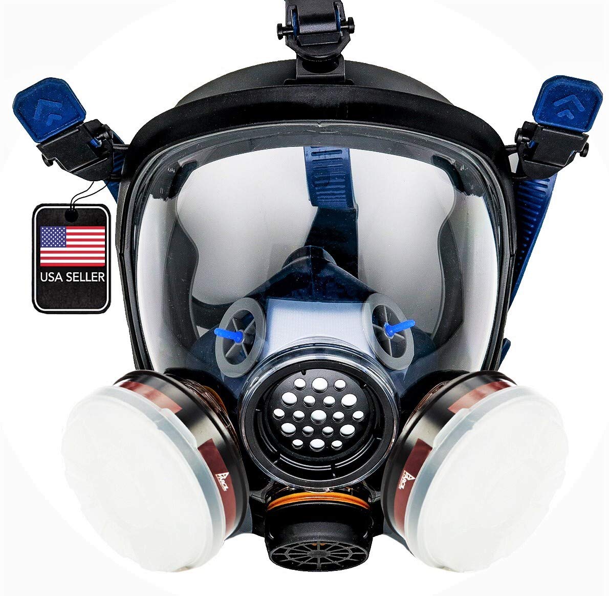 Parcil PT-100 full-face respirator lens view for clear site visibility on the job.