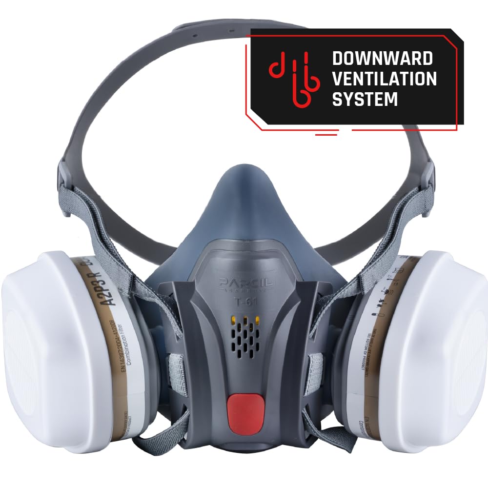 Parcil T-61 downward ventilation helps prevent eyewear fogging.