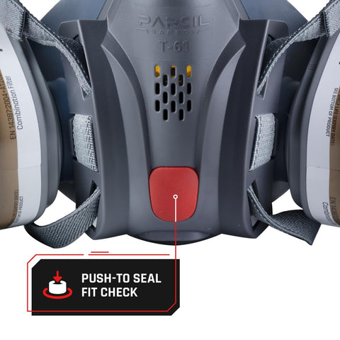 Parcil T-61 silicone face seal delivers soft, airtight comfort.