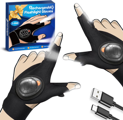 PARIGO flashlight gloves with dual LEDs for hands-free precision work