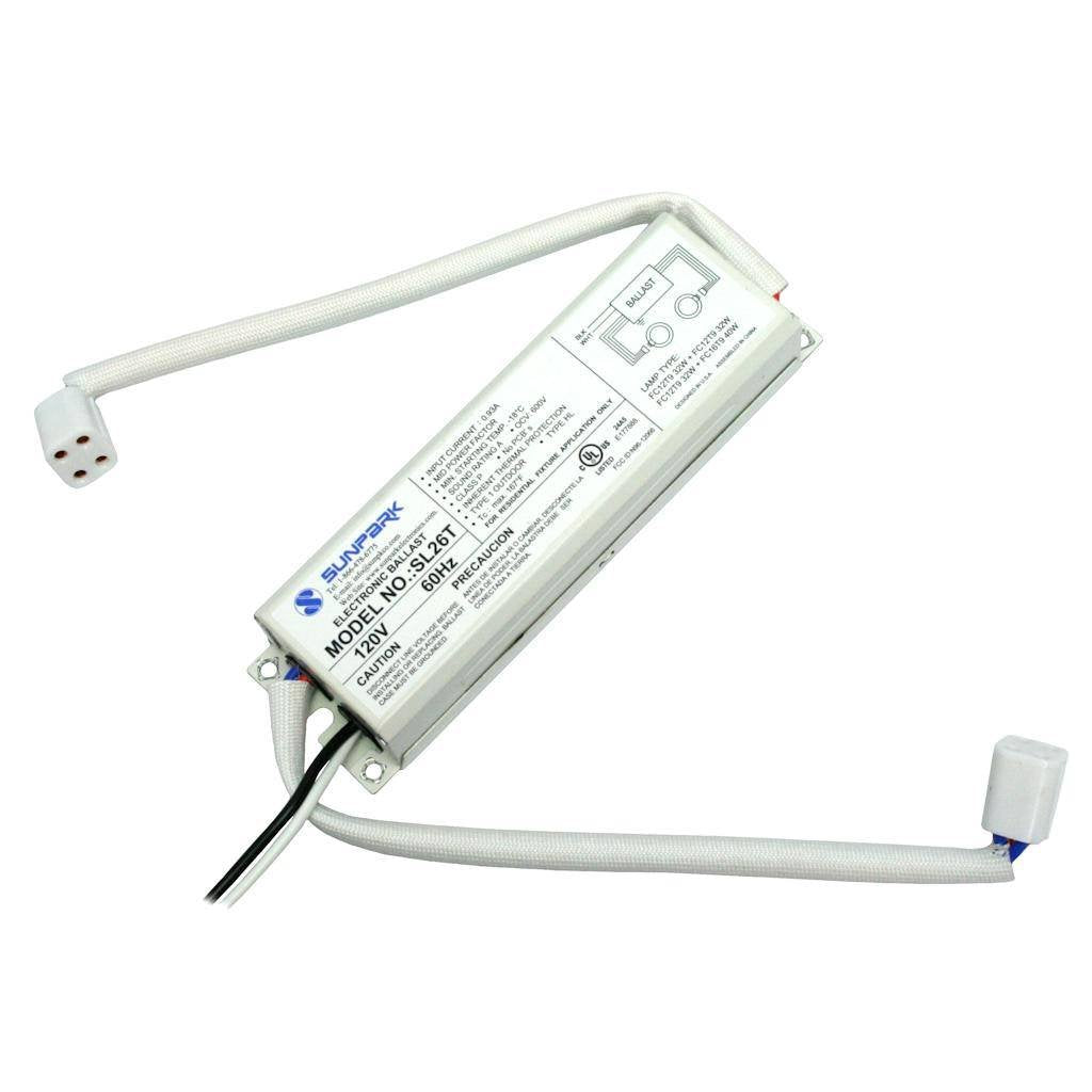 Park & Sun Sports Sunpark SL26T electronic circline ballast shown with attached lamp holders for easy installation