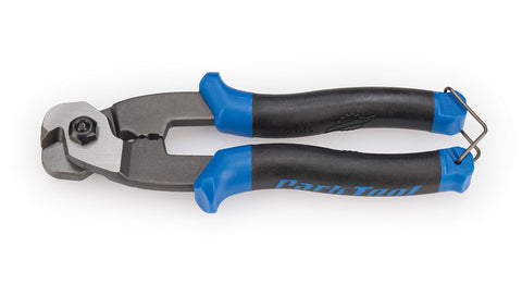 Park Tool CN-10 built-in crimper in action for secure end caps.