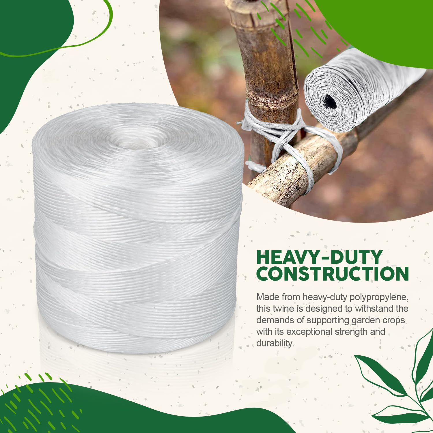 Parkway Distributors tomato-twine-6300ft-trellis-setup shows trellis-ready cordage.