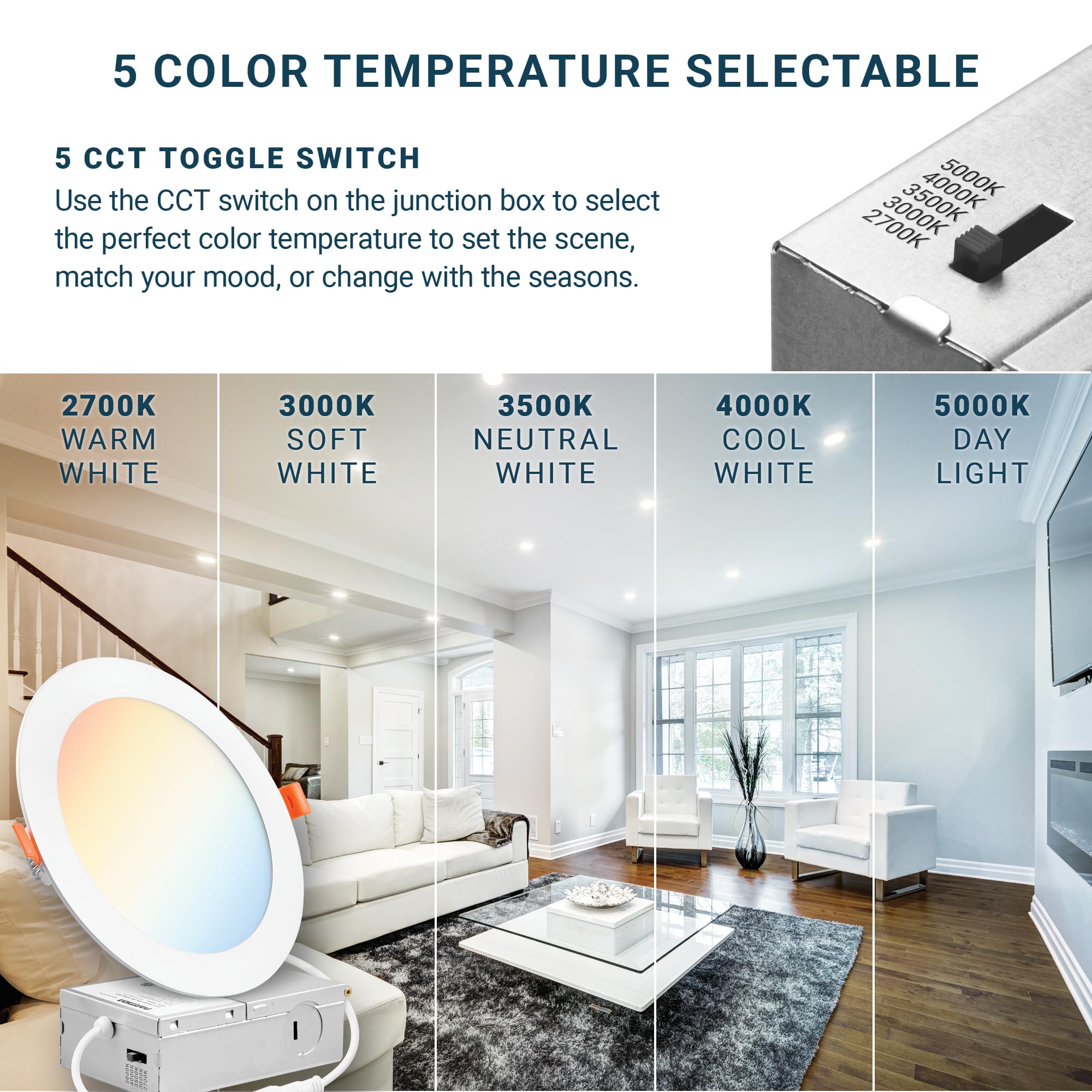 Parmida 5CCT color-select downlight enables ambient mood tuning