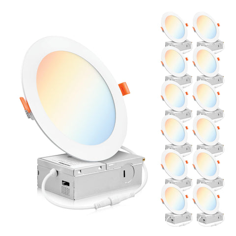 Parmida 6-inch dimmable downlight for efficient ceiling lighting in a 12-pack