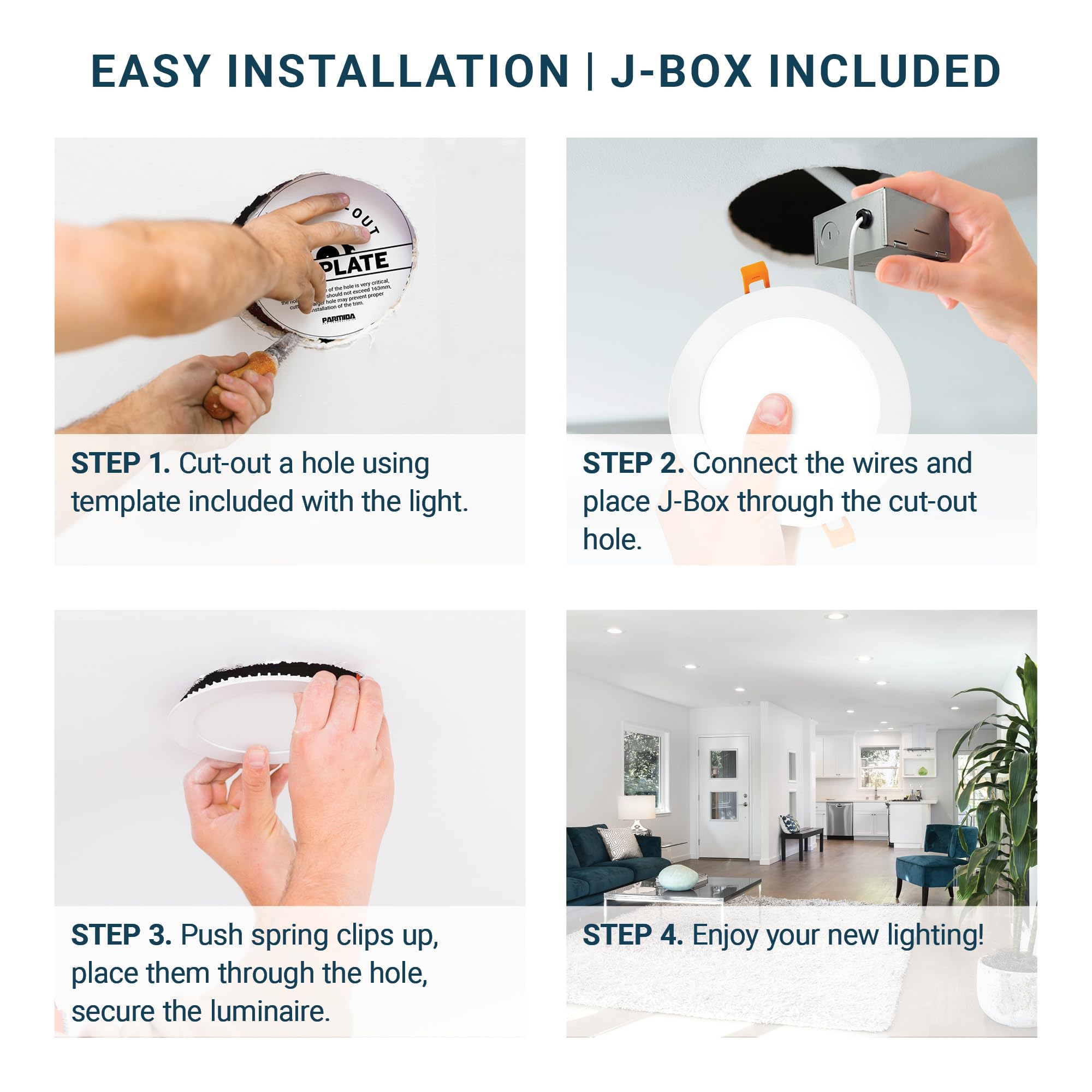 Parmida dimmable downlight suitable for dry indoor spaces
