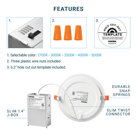 Parmida IC-rated ETL downlight designed for safe insulation contact