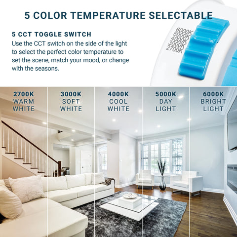 Parmida 5CCT switch enables warm to cool lighting for different tasks.