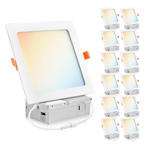 Parmida LED 6-inch square panel front view showing 5CCT options for flexible lighting.