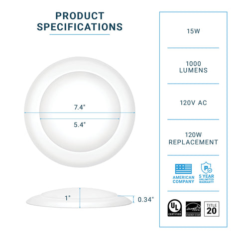 Parmida LED disk light dimmable 15W 5000K for customizable brightness