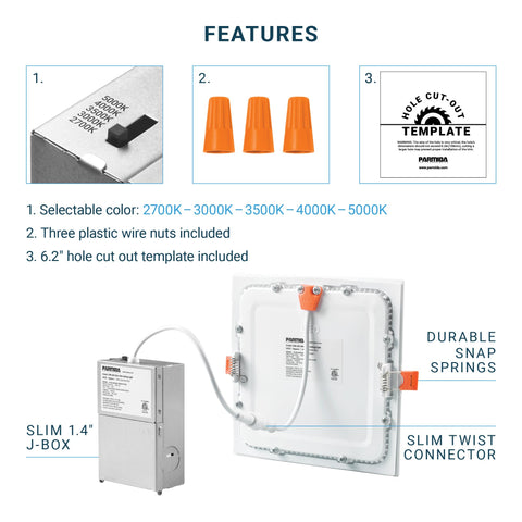 Parmida IC-rated fixture safe with insulation contact.