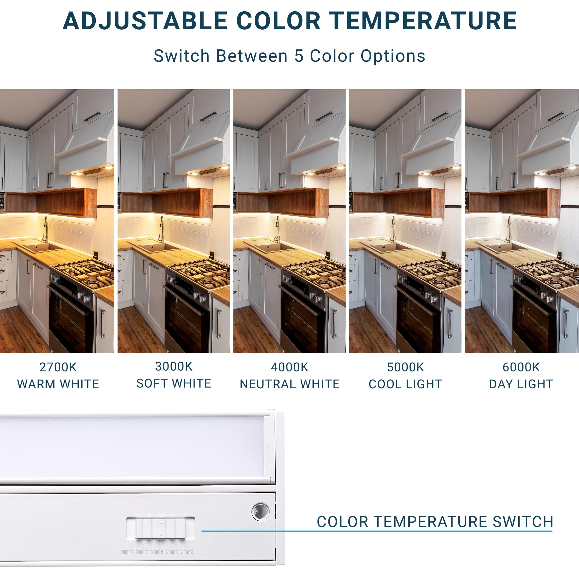 Parmida LED Swivel Under-Cabinet Lighting dimmable and linkable for seamless multi-fixture illumination.