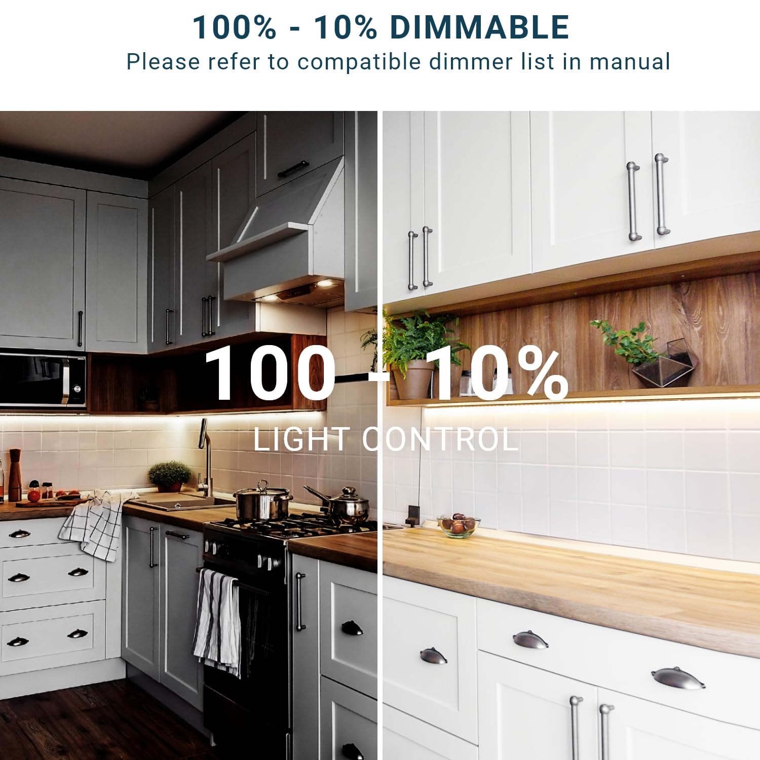Parmida LED Swivel Under-Cabinet Lighting plug-in installation option for easy setup.