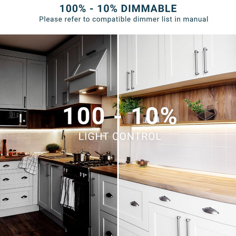 Parmida LED Swivel Under-Cabinet Lighting plug-in installation option for easy setup.