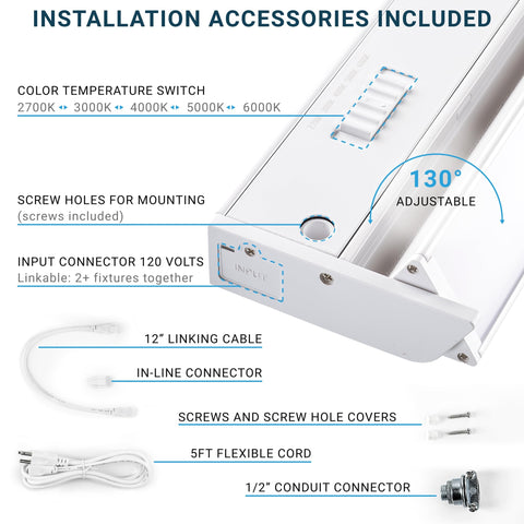 Parmida LED Swivel Under-Cabinet Lighting rotatable lens demonstrates adjustable beam direction.