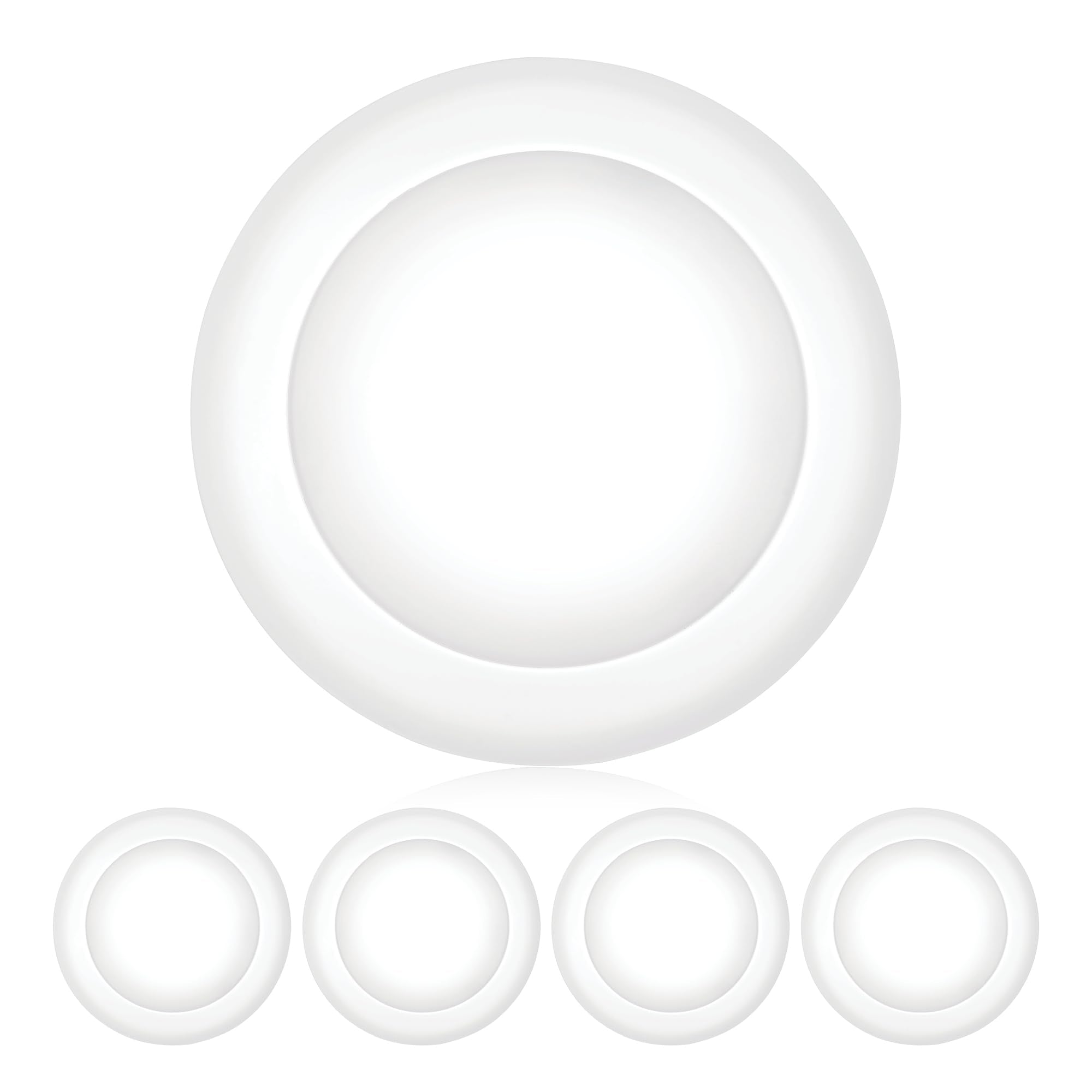 Parmida LED 5-6 inch dimmable disk light pack provides bright, energy-efficient ceiling illumination.