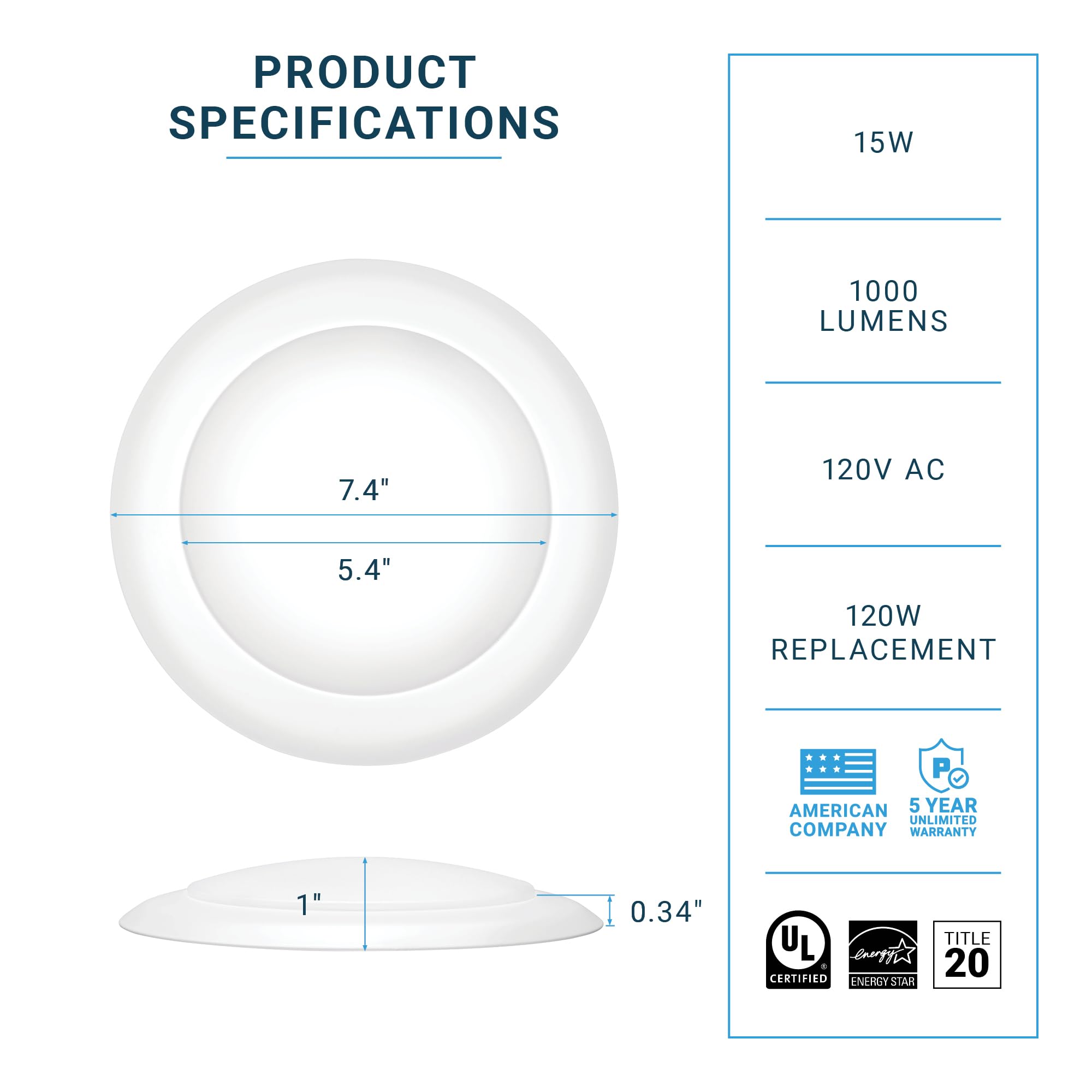Parmida wet-location disk light install is ideal for bathrooms and under soffits.